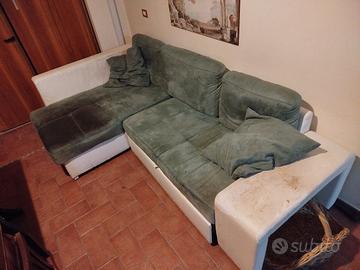 Divano-letto verde componibile 