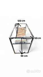 Tavolo in acciaio senza di vetro