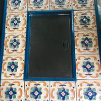 Specchiera in ceramica con piastrelle Caltagirone