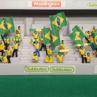 Spettatori Fan Subbuteo Brasile dipinti a mano