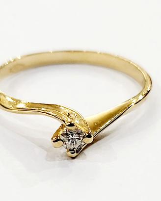Anello solitario Donna Oro giallo 18 kt Diamante