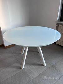 Tavolo rotondo allungabile in vetro