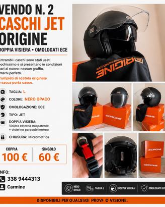 Caschi Jet ORIGINE Doppia Visiera - Taglia L