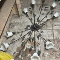 Lampadario ferro battuto