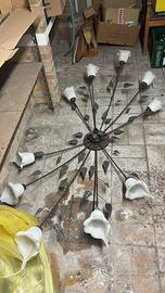 Lampadario ferro battuto