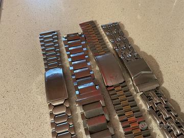 lotto 4 bracciali usati vintage da 18 per orologi