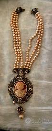 Collana cammeo e perle 