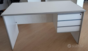 scrivania con cassetti bianca 180x80