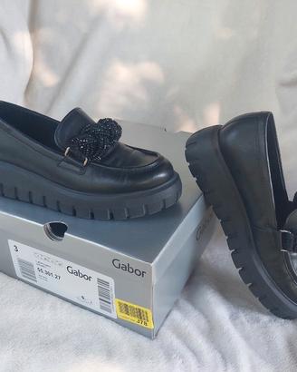 Mocassini Gabor platform in pelle