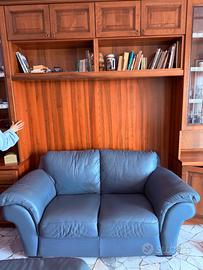 Set 3 divani in pelle blu – usati ma comodi e robu