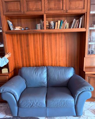 Set 3 divani in pelle blu – usati ma comodi e robu