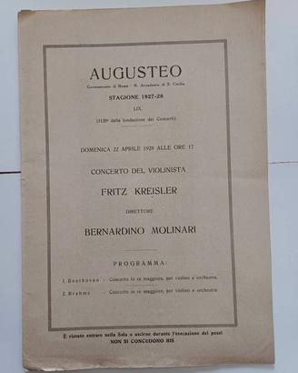 Augusteo Stagione 1927-28 FRITZ KRESLER