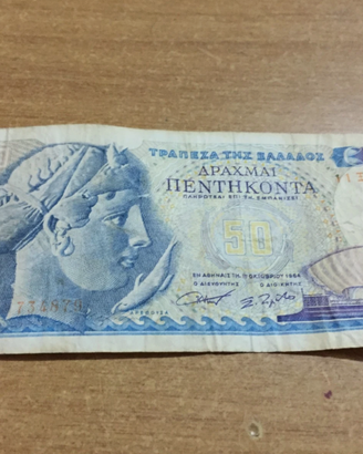 K3408NN-Banconota 50 Drachmai Grecia