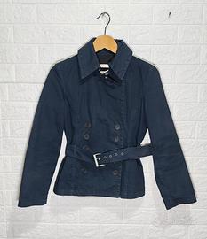 Giacca corta Max Mara blu con cintura IT 40