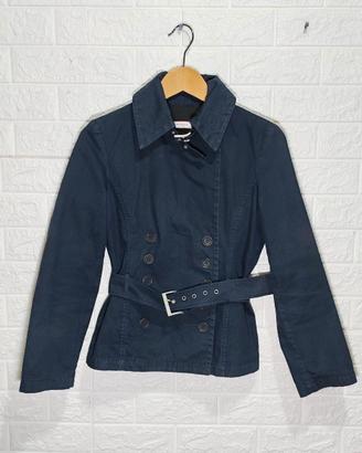 Giacca corta Max Mara blu con cintura IT 40