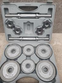 valigetta 2 manubri dechatlon 20 kg 