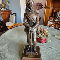 Scultura firmata bronzo Artigliere uniforme "800