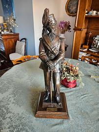 Scultura firmata bronzo Artigliere uniforme "800