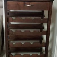 Mobiletto porta bottiglie con cassetto 