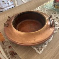 Braciere vintage in rame ed ottone