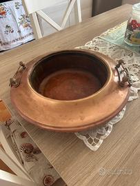 Braciere vintage in rame ed ottone