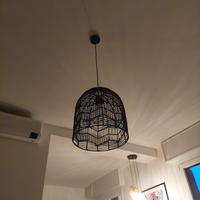 Lampadario Rattan nero stile boho/etnico