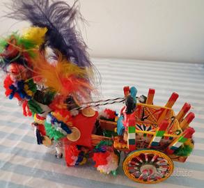 Carretto Siciliano Miniatura Vintage Artigianato 