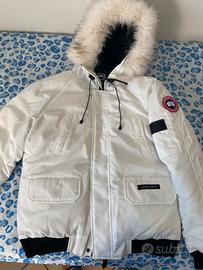 Giacca Canada goose bianco con pelliccia bianca