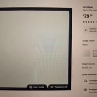 Specchio 67x67 Nissedal cornice nero