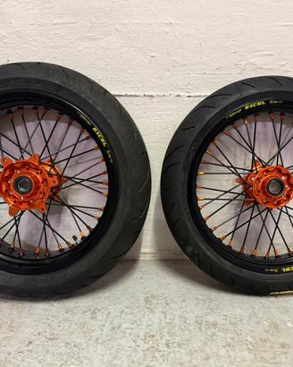 Cerchi 17 Excel Faba motard ktm GOMMATI NUOVI