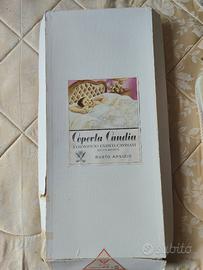 Copriletto bianco piquet cotone vintage mai usato