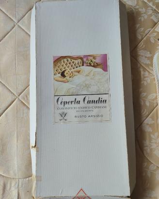 Copriletto bianco piquet cotone vintage mai usato