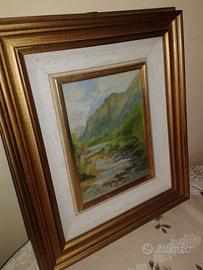 Quadro Ruscello di Montagna cm 44x38 in Cornice le