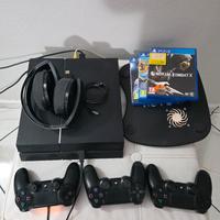 playstation 4+3 joypad+3giochi+base raffreddamento