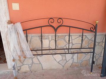 Testiera per letto in ferro battuto + rete in dogh