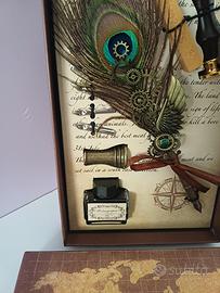 Set Calligrafia Vintage Steampunk 🖋️ Piuma Pavone