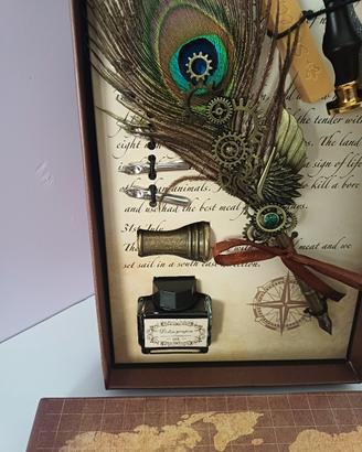 Set Calligrafia Vintage Steampunk 🖋️ Piuma Pavone
