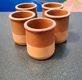 Vasetti terrine n.5 pz. in coccio di terracotta