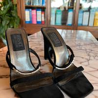 Sandali camoscio nero Versace