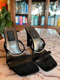 Sandali camoscio nero Versace