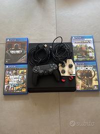 PS4 Slim 500GB + Controller + 4 Giochi + Cavi