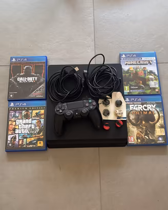 PS4 Slim 500GB + Controller + 4 Giochi + Cavi