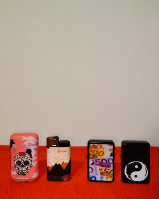 Set di 4 Accendini da Collezione (Djeep, Prof, Zip