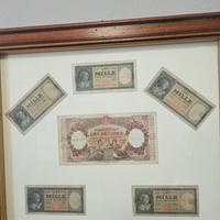 Banconote Lire italiane incorniciate 