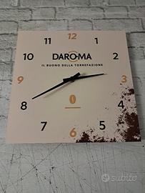 orologio pubblicitario da parete caffé daroma 