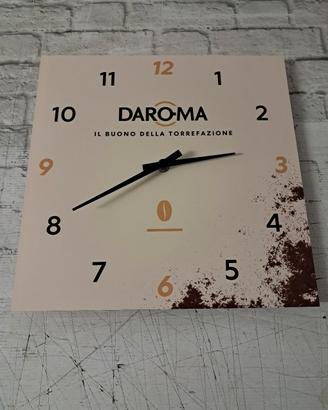 orologio pubblicitario da parete caffé daroma 