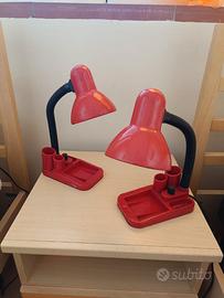 Coppia di lampade da tavolo/scrivania colore rosso