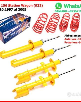 4 Ammortizzatori Sportivi Alfa 156 SW 1.9 JTD -3cm