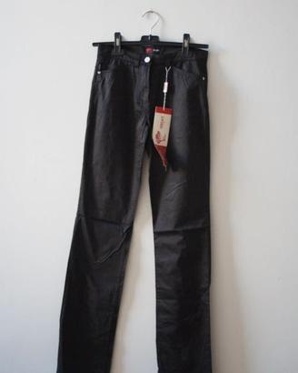 Pantaloni da donna nero lucido Versace taglia 26