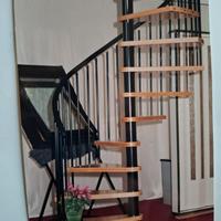 scala a chiocciola ferro legno cm.140